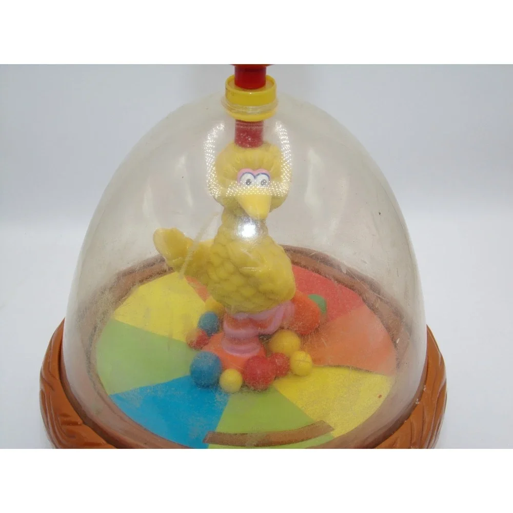 Illco Sesame Street Big Bird Spinning Top Toy Rare Find